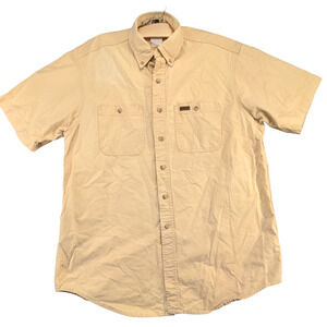 Carhartt Rugged Outdoor Wear Men's Button-Down Shirt Tan Large Vintage
